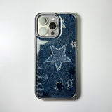 Faded Denim Stardust Phone Case Blue Indigo (SV_Epoxy)