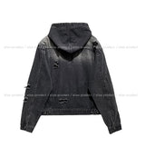 Chris Damage Hooded Denim Jacket