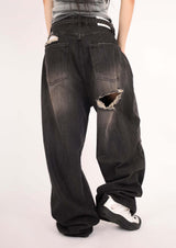 (UNISEX)トーントワイライトブラックデニム