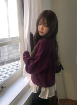 Nuan Daily V-Neck Label Loose Fit Knit
