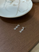 [925silver] Flower drop earring