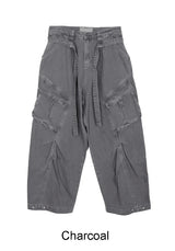 Raven Belted Dyeing Cargo Pants
