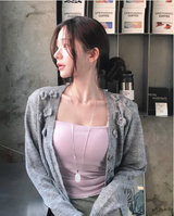 support inner slim strap top (+pad)