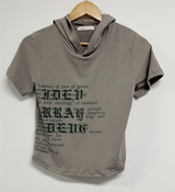 ROLL HOOD CROP SHORT SLEEVE T🖤🤍💚 - 3 COLORS