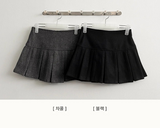 povin woolen pleats mini skirt