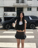 Check pleated skirt