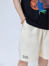 "See You in Paris" Classic Cotton Shorts (Beige)