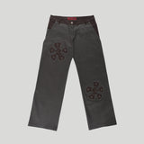 TWO-TONE FLOWER STRAIGHT JEAN