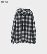 Big over hood check shirt