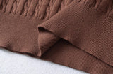 Twisted collar knit pants two-piece set