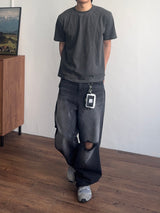 Crop Panel Pigment Half T-Shirt (4color) (No.974)