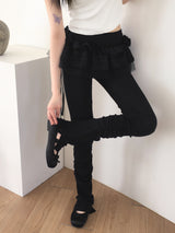 Parts Frill Lace Wrap Layered mini Skirt Belt