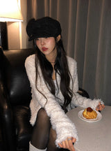 Retin Fluffy Ribbon Madoros Hunting Cap Hat