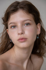 Grey moonstone drop earring
