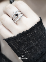 Triple Flash Heart Ring