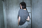 Grunge Claw Camo Eyelet Tee - Charcoal