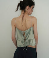 Tie satin blouse_mint