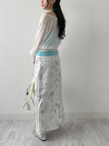 Raw Flower H-line Long Skirt