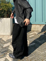 ブラックデニムストリングシャツ