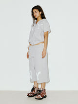 NY APLIQUE CAPRI PANTS GREY