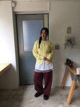 Plum wide cotton pants (1color)