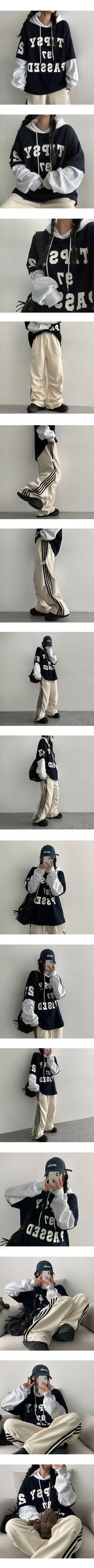 Chuna Bizo line pintuck sweatpants