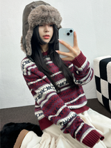 ノルディックスノーフラワーディアニット🦌❤💙🩶3COLOR