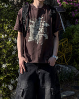 Las Faded Printing Oversized Short Sleeve