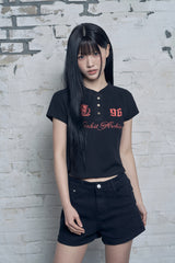 アーカイブ96 ヘンリーネック ワッフル スリムフィット Tシャツ