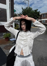  UNBAL RIBBON TIE SHIRT