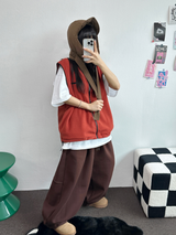 SWEAT BALLOON BACK POINT LONG PANTS🤎🖤🩶3COLOR