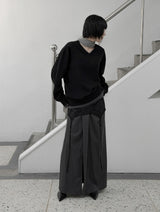 (unisex) Duvel Color Matching Layered V-Neck Knit