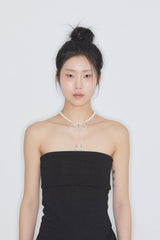Pearl ribbon necklace