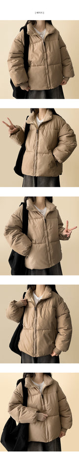 Basic High-Neck Padded Jumper