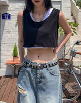 フィリーカッティングワイドクロップスリーブレス