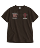 ブレスト ヘンリーネック ワッフル Tシャツ