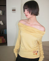 Veggie Turtleneck Hoodie, Yellow