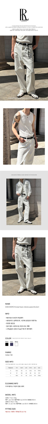 [4SEASON] Formal basic denim pants(3color)