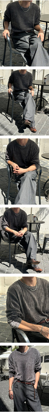 [UNISEX] ピンストライプカーペンターデニムパンツ