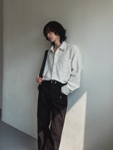 Arrow brooch tweed shirt
