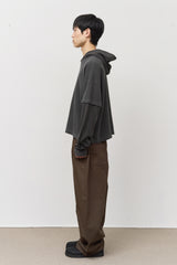 Gell Pigment Waffled Hooded Top