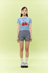 シグネチャービックチェリークロップTシャツ【スカイ】