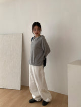 Bepos Rivet Cotton Balloon Wide Pants