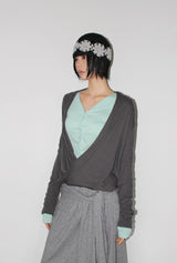 DRAPED WRAP TOP