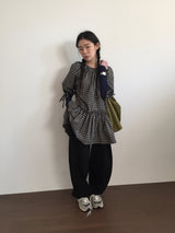 フォークシャーリングチェックミニワンピース (2color)