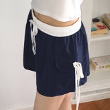 Raffen Banding Ribbon Pocket Short Pants