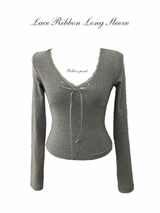 Lace Ribbon Long Sleeve