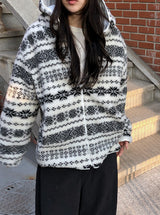 #Cozy Nordic Boa Fleece Hood Jumper (2color)