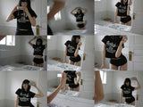 [MADE] ROSE LOGO CROPPED TEE BLACK 