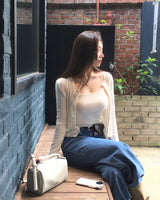 [MADE/set item] Punching, lace camisole + cardigan set
